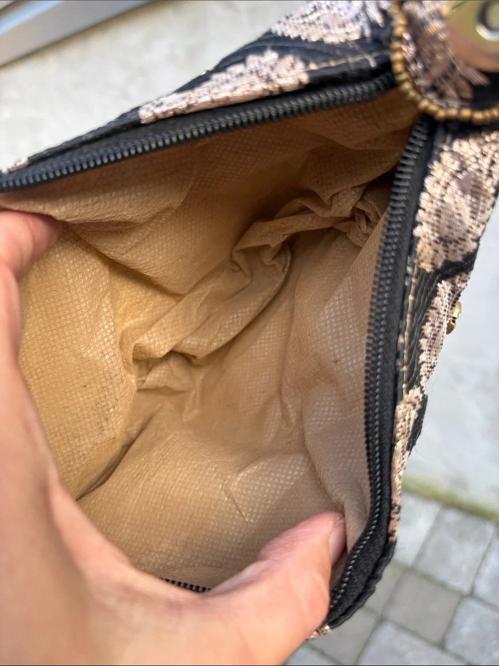 Embellished Black & Gold Evening Wristlet Bag